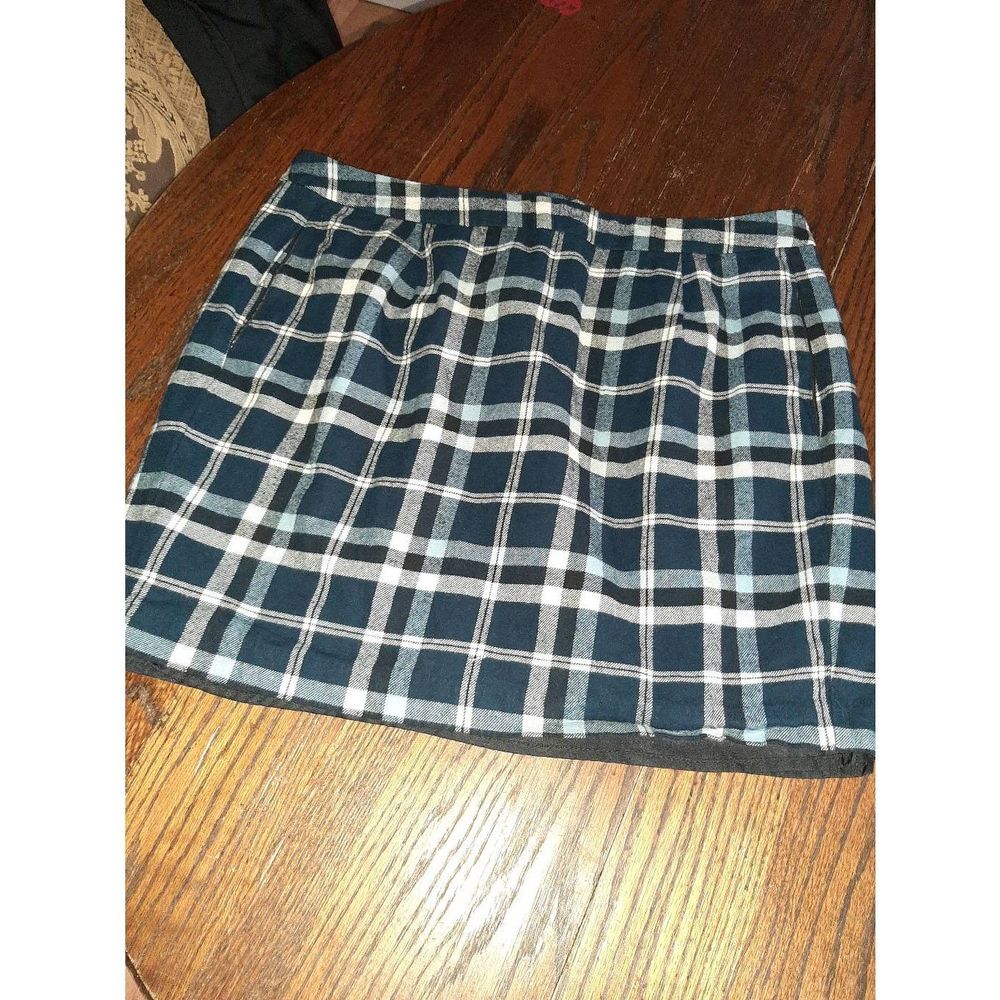 COPY - Size 18 Tommy Hilfiger Blue Off White Plaid Flannel Lined Mini Skirt